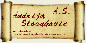 Andrija Slovaković vizit kartica